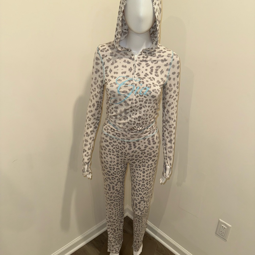 I.AM.GIA Leopard Print Hooded Jumpsuit